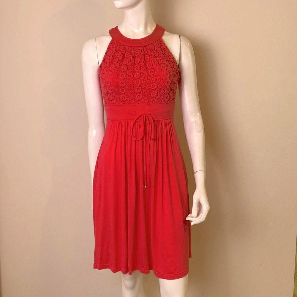 Calvin Klein Dress 2 Bright Coral Sleeveless Dress